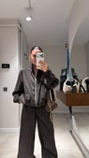 Kahve Paça Lastikli Tensel Pantolon Takım