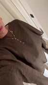 Kahve Pelerin Model Tül Bluz 