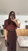 Kahve Polo Yaka Vatkalı Tshirt