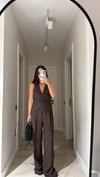 Kahve Pullu Yelek Pantolon Takım