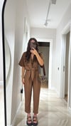 Kahve Renk Paça Pens Detaylı Pantolon