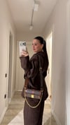 Kahve Şal Yaka Kimono Pantolon Takım