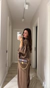 Kahve Silver Düğmeli Panço Takım