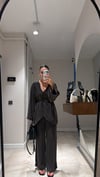 Kahve V Yaka Düğmeli Pantolon Takım