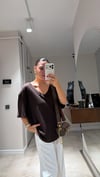 Kahve V Yaka Marka Model Basic Tişört
