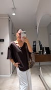 Kahve V Yaka Marka Model Basic Tişört