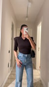 Kahve V Yaka Vatkalı Marka Model Bodysuit