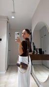 Kahve Yaka Düğmeli Vatkalı Kısa Tişört