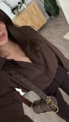 Kahve Yan Yırtmaçlı Poplin Kumaş Gömlek