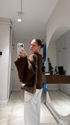 Kahve Yarasa Kol Oversize Kazak