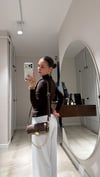 Kahve Yarım Balıkçı Yaka Kol Çıtçıtlı Bluz