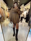 Kahverengi Darlin İşlemeli Oversize Sweat