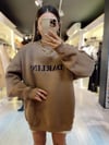 Kahverengi Darlin İşlemeli Oversize Sweat
