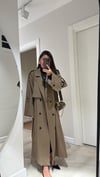 Karamel Tokalı Premium Oversize Trenç 