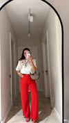 Kırmızı Cepli Culotte Pantolon