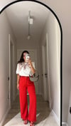Kırmızı Cepli Culotte Pantolon