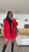 Kırmızı Çift Cepli Marka Model Blazer Ceket 