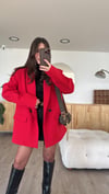Kırmızı Çift Cepli Marka Model Blazer Ceket 
