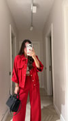 Kırmızı Çıtçıtlı Bomber Ceket Pantolon Takım