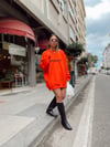 Kırmızı Darlin İşlemeli Oversize Sweat