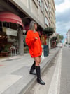 Kırmızı Darlin İşlemeli Oversize Sweat