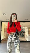 Kırmızı Marka Model Örme Crop Kazak