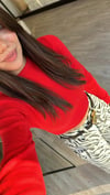 Kırmızı Marka Model Örme Crop Kazak