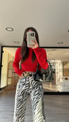 Kırmızı Marka Model Örme Crop Kazak