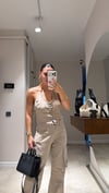 Koyu Bej Bağcık Detaylı Crop