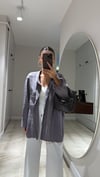 Koyu Gri Tek Cepli Oversize Gömlek
