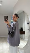 Koyu Gri Tek Cepli Oversize Gömlek