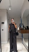 Koyu Kahve Ön Düğmeli Yelek Pantolon Takım