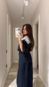 Koyu Lacivert Dikiş Detaylı Marka Model Baggy Jean
