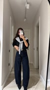 Koyu Lacivert Dikiş Detaylı Marka Model Baggy Jean