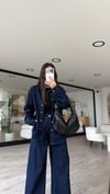Koyu Lacivert Ön Çıtçıtlı Denim Gömlek