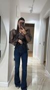 Koyu Lacivert Taşlamalı İspanyol Paça Marka Model Jean 