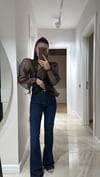 Koyu Lacivert Taşlamalı İspanyol Paça Marka Model Jean 