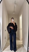 Koyu Lacivert Yan Yırtmaçlı Marka Model Denim Pantolon