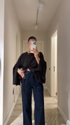 Koyu Lacivert Yan Yırtmaçlı Marka Model Denim Pantolon
