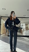 Koyu Lacivert Yırtmaçlı İspanyol Paça Jean 