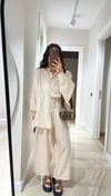 Krem Bağcıklı Şalvar Pantolon