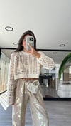 Krem Delikli Crop Kazak 