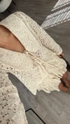 Krem Fırfırlı Dantalli Etek