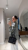 Krem Leopar Desen Saten Bomber Ceket 