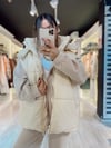 Krem Rengi Oversize Şişme Yelek