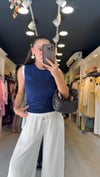 Lacivert Beyaz Çift Görünümlü Dilvin Triko Bluz