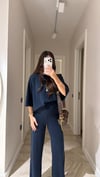 Lacivert Bisiklet Yaka Kısa Kol Marka Model Modal Tişört