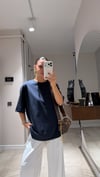 Lacivert Bisiklet Yaka Kısa Kol Tshirt 