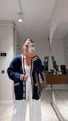 Lacivert Bordo Çift Cepli Triko Hırka