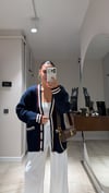 Lacivert Bordo Çift Cepli Triko Hırka